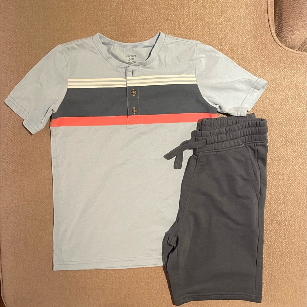 CARTER’S BOYS HENLEY T-SHIRT & H&M SHORTS SET